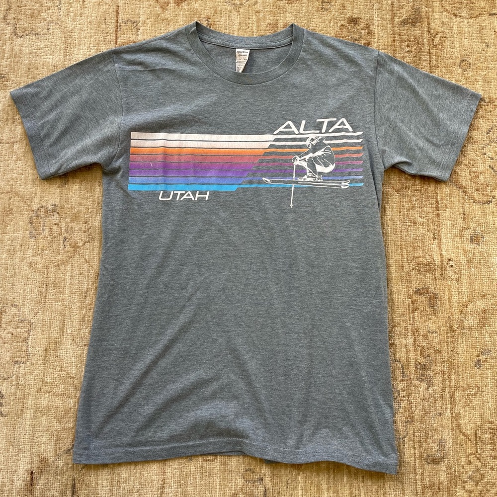 Vintage Style Alta T Shirt, Gray, Size S